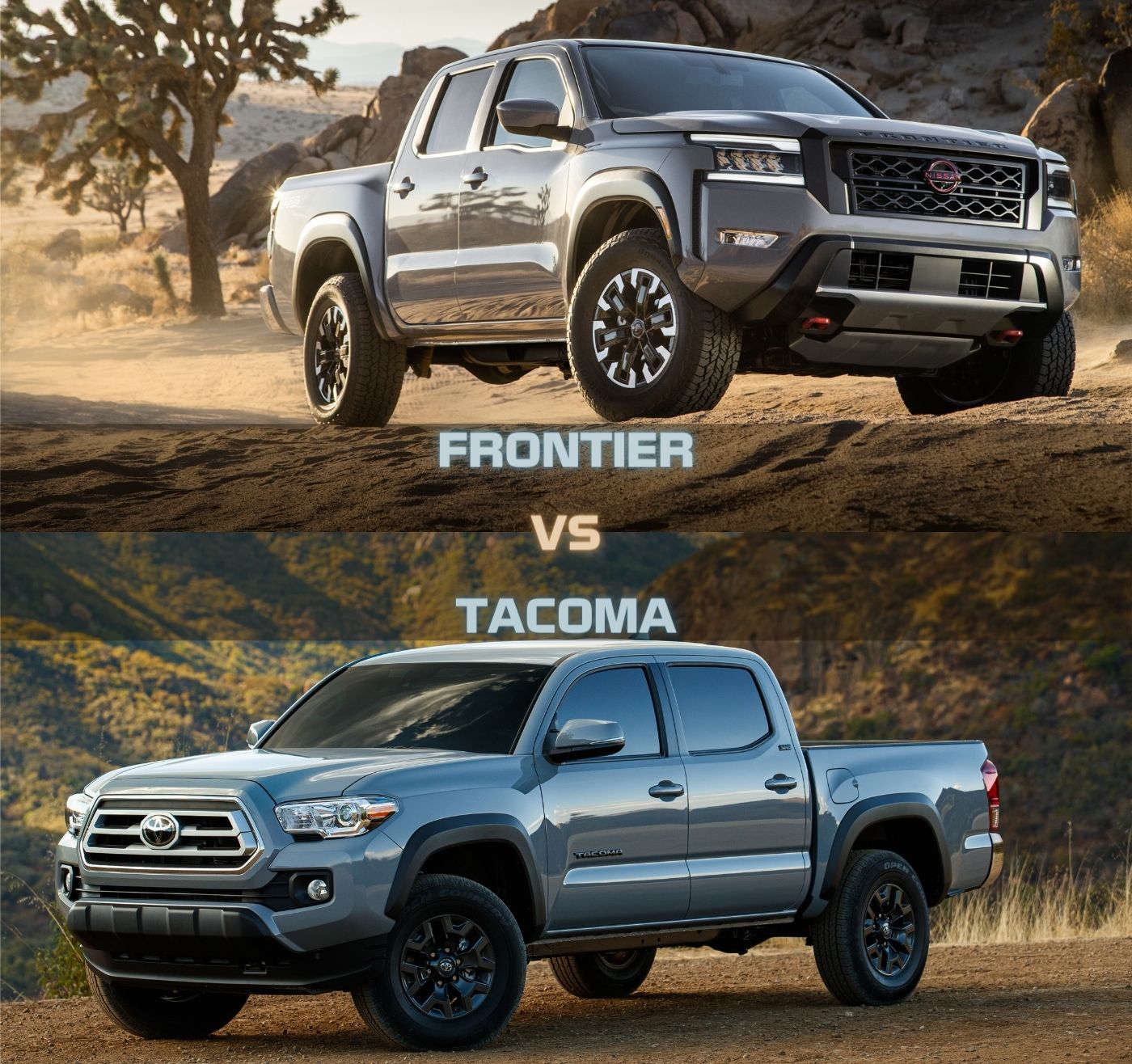 Le Nissan Frontier 2022 au-dessus du Toyota Tacoma 2021